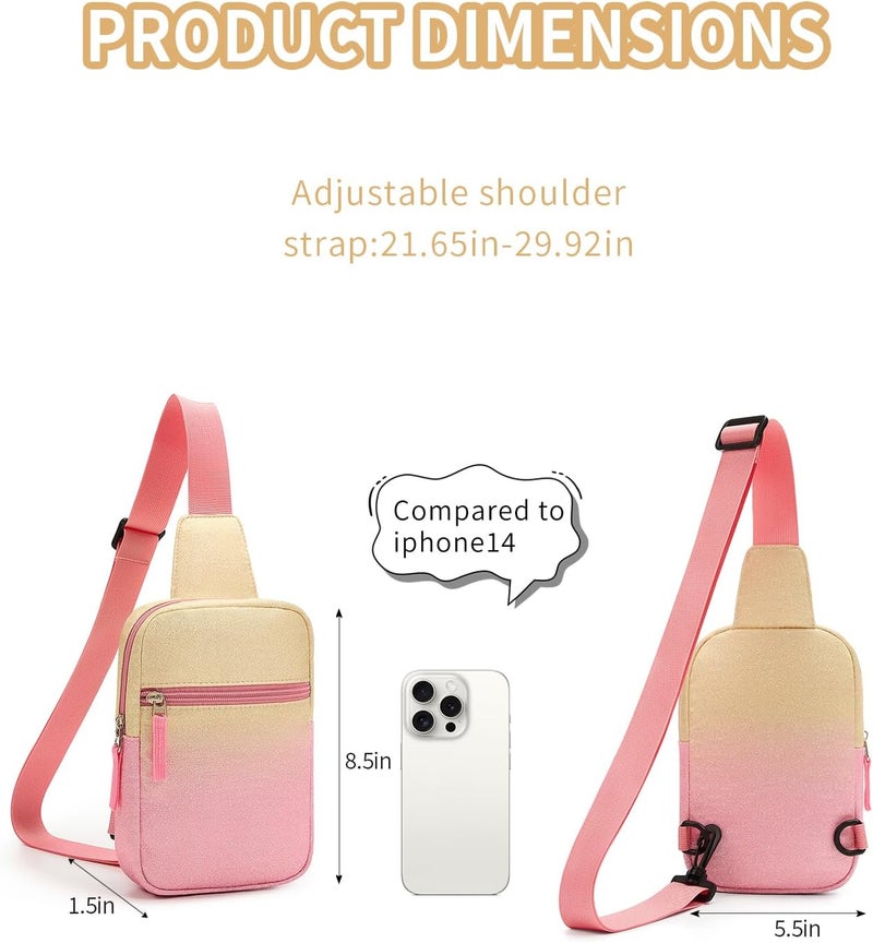 cotmcor Store Valentines Day Gifts for Kids: Fanny Pack Birthday Gift for 8 9 10 11 12 Year Old Teen Girls Trendy Stuff, Preppy Colorblock Crossbody Bag Adjustable Sling Belt Bags Purse for Travel Outdoor - Image 4